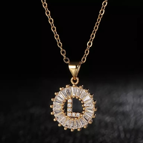 3/$30 💛 Initial Rhinestone Charm Necklace - Picture 14 of 16